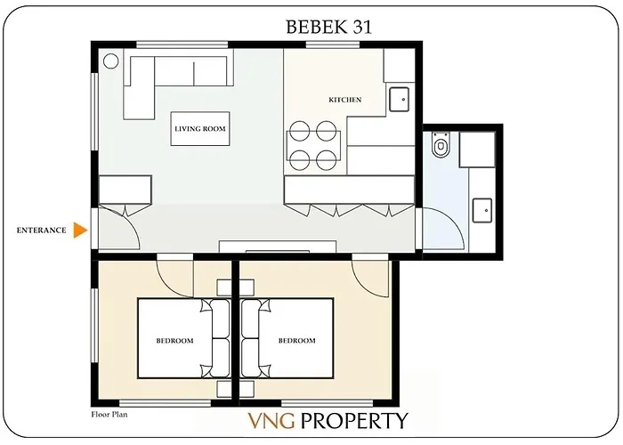 Bright Private Modern 2bd1bath Bebek Gem! #247